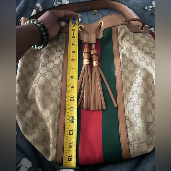 AUTHENTIC! Gucci Rania Shoulder Bag w/ Web GG Canvas - Picture 8 of 11